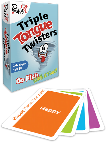 Triple Tongue Twisters card box and fanned card selection